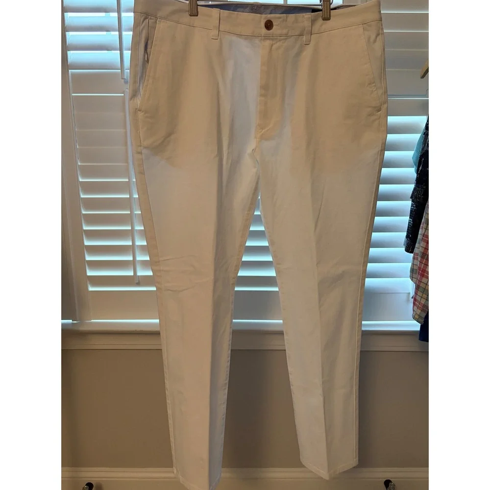 Bonobos Mens Chino Pants 38x30 Off White Straight Leg Casual Trousers